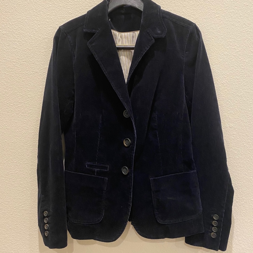 Women's Gap Corduroy Navy Jacket, Size 4 Tall